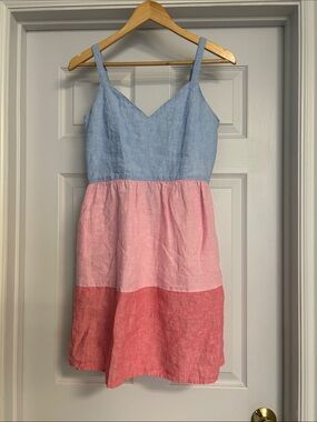 BOGO 🐝{Cynthia Rowley} 100% Linen Color block Sweetheart Sun Dress